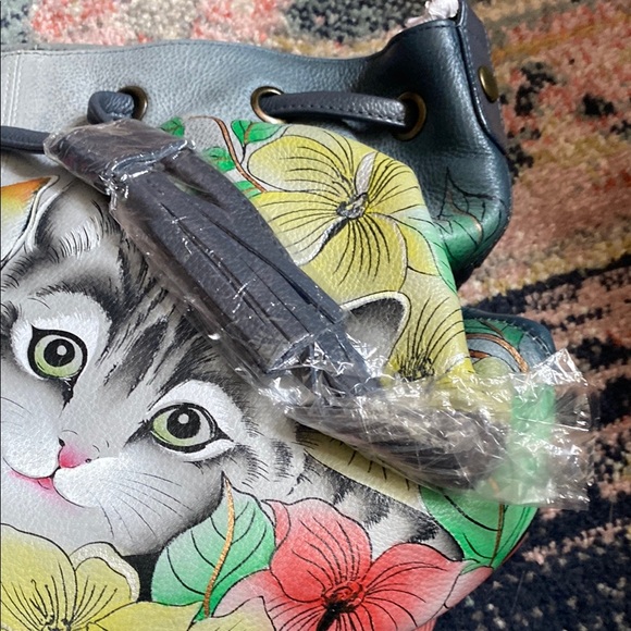 Anuschka Gray Painted Leather Bag - Picture 3 of 8